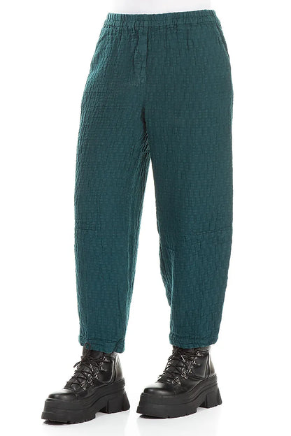 Peacock Textured Linen Trousers 3