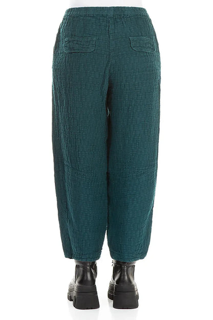 Peacock Textured Linen Trousers 2