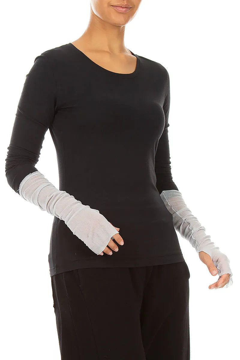 Pearl Grey Mesh Soft Cotton Wristlets