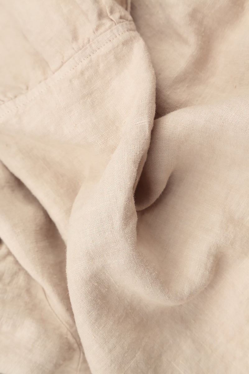 Pin-Tucked Beige Linen Blouse 5