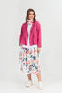 Pin-Tucked Fuchsia Linen Shirt 1