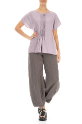 Pin-Tucked Lilac Linen Blouse 4