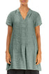 Pin-Tucked Sage Gauze Linen Tunic 1