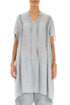 Pin-Tucked Silver Grey Gauze Linen Tunic 1