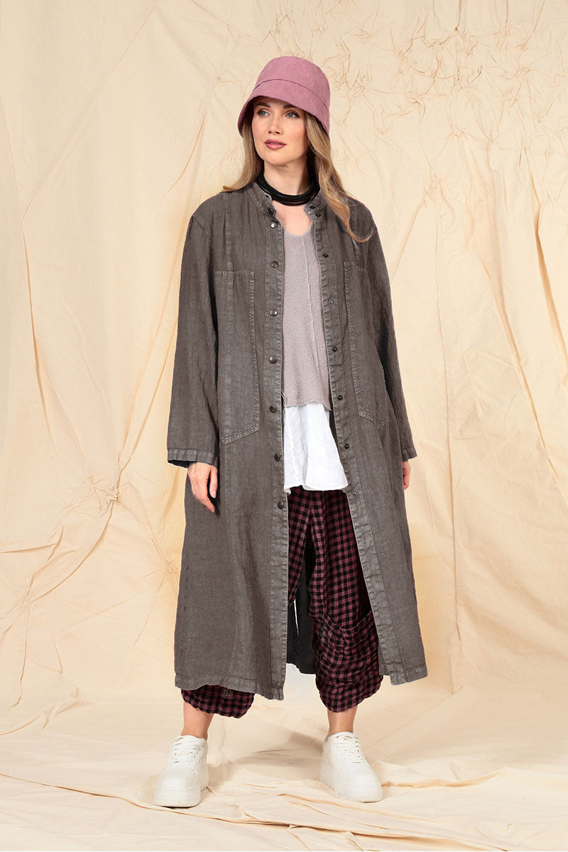 Pin Décor Off-Dye Truffle Linen Jacket 5