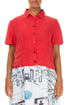Pin Tucks Poppy Red Linen Shirt 1