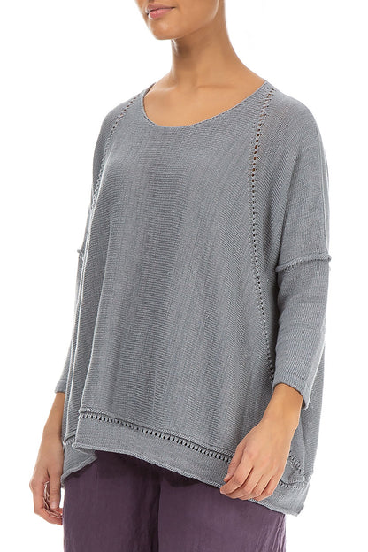 Pinhole Lines Décor Grey Linen Jumper