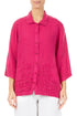 Pintuck Detail Fuchsia Gauze Linen Shirt 1