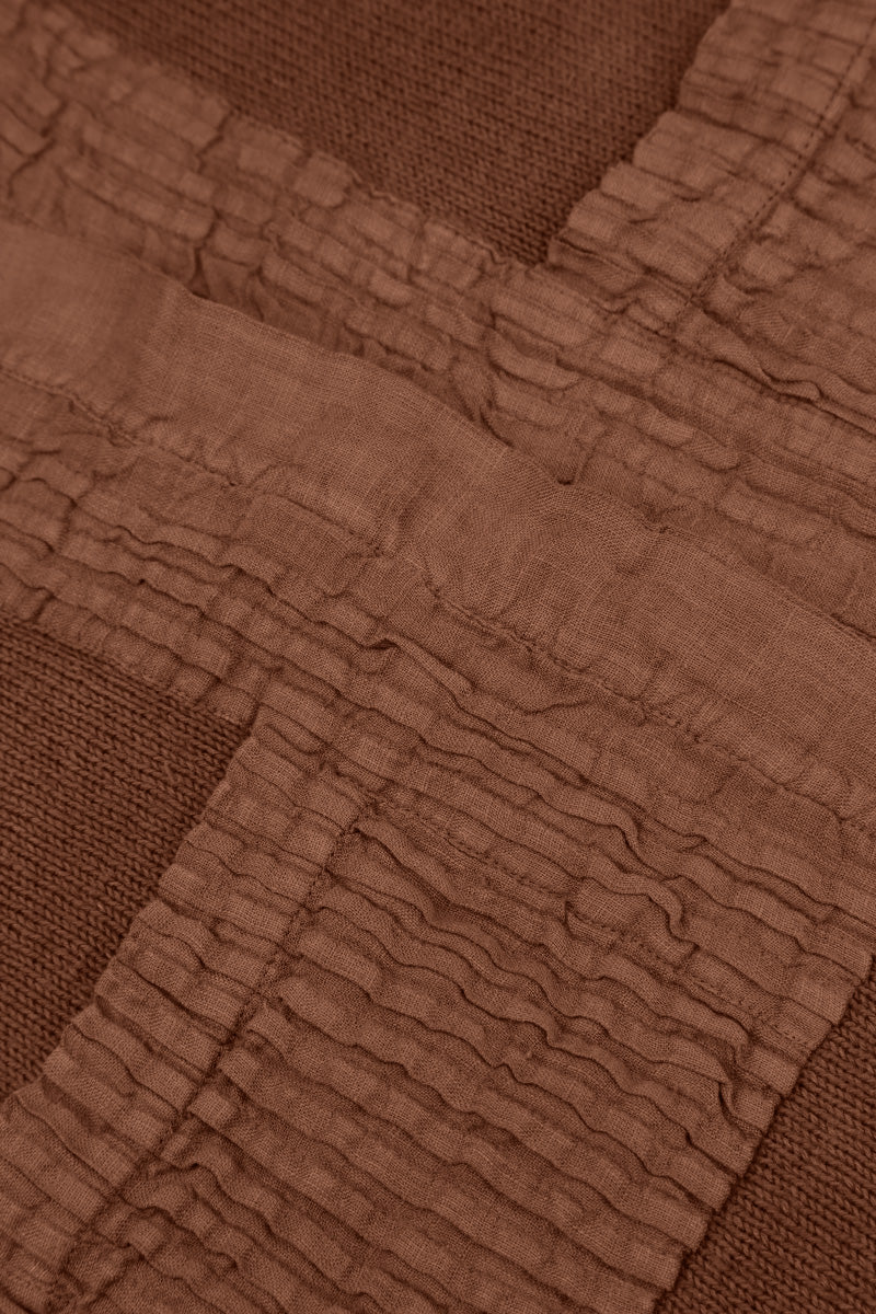 Pintuck Front Aged Copper Linen Cardigan 6