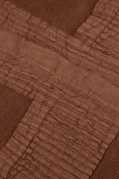 Pintuck Front Aged Copper Linen Cardigan 6