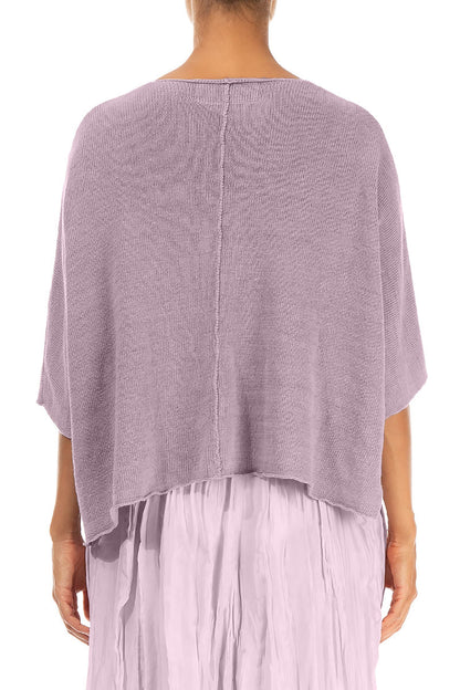 Pintuck Front Lilac Linen Cardigan