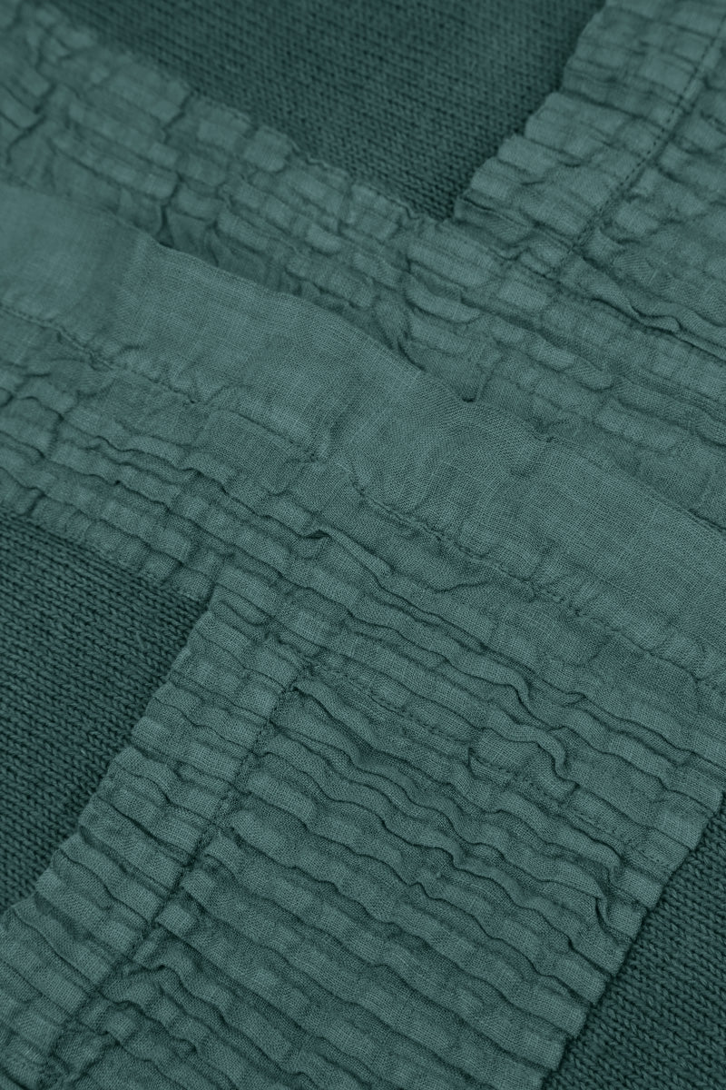 Pintuck Front Peacock Linen Cardigan 6