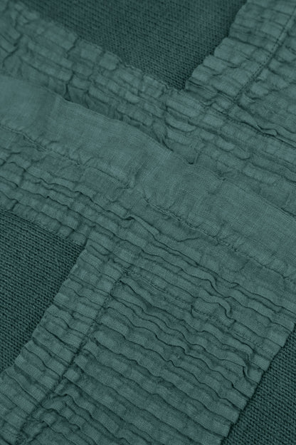 Pintuck Front Peacock Linen Cardigan 6