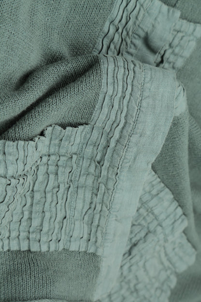 Pintuck Front Sage Linen Cardigan 6