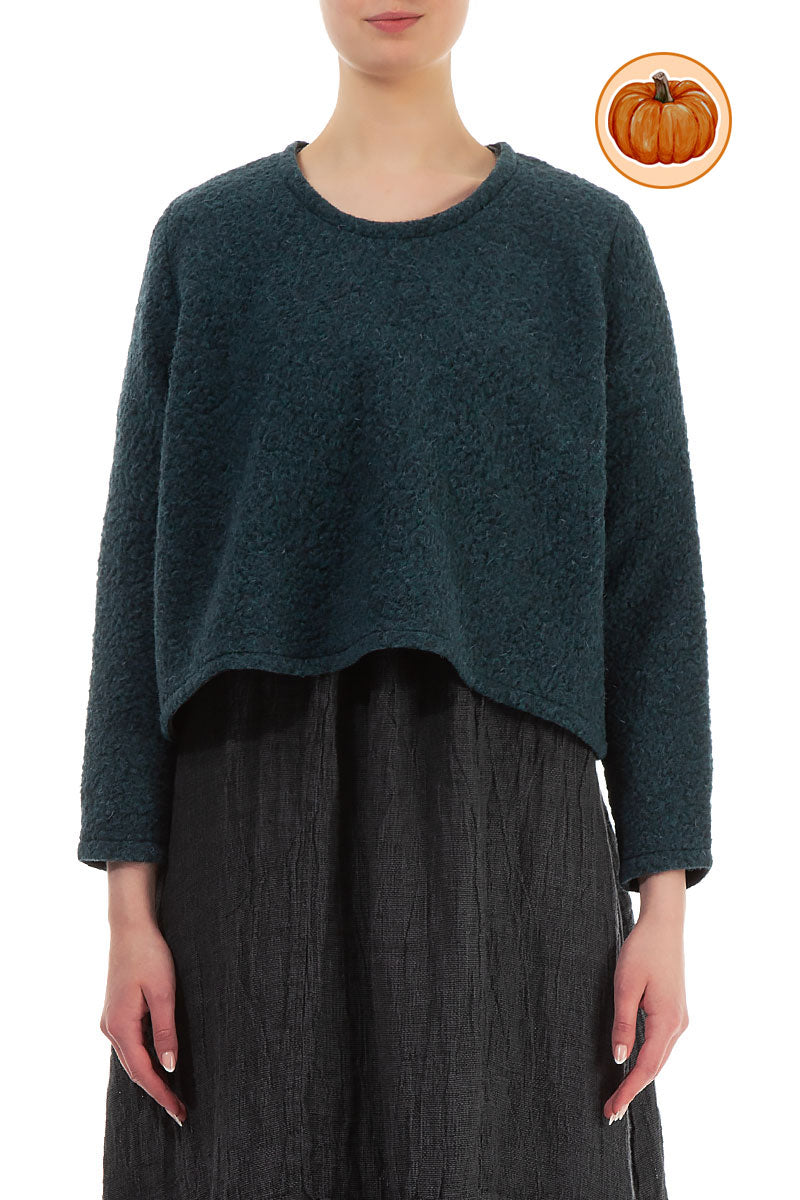 Plush Wool Teal Cotton Jumper