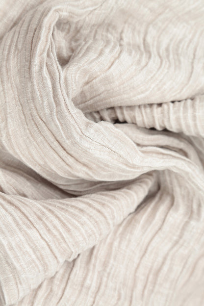 Pocket Crinkled Beige Silk Tunic