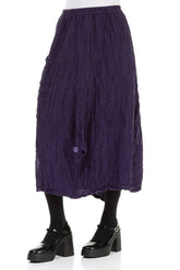 Pocket Knot Crinkled Royal Purple Silk Skirt 3