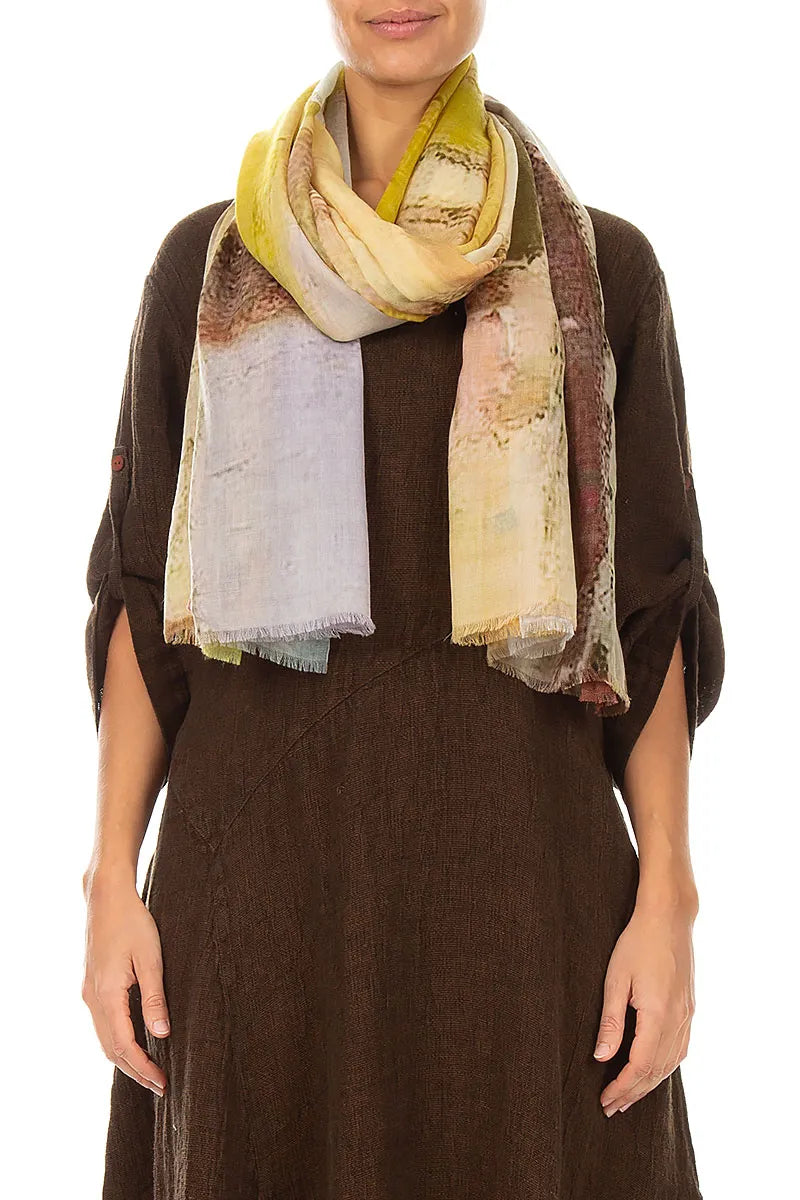 Écharpe en cachemire et soie Poésie des Roses