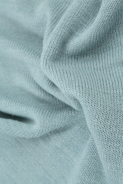 Pointelle Hem Sky Blue Linen Jumper 5