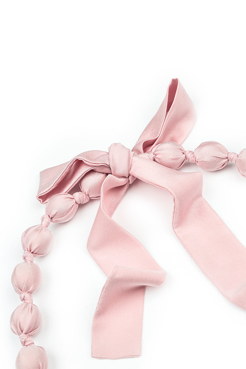 Powder Pink Silk Bead Necklace