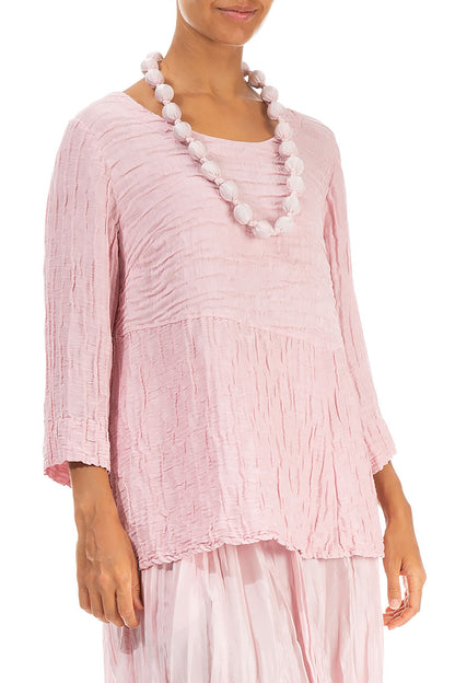 Powder Pink Silk Bead Necklace