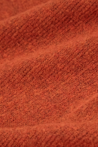 Short Loose Orange Wool Cardigan