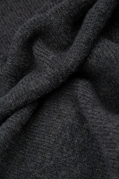 Lockerer, geknöpfter Wollpullover in Grau