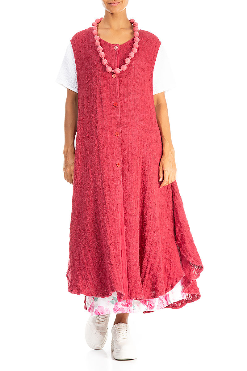 Raspberry Silk Bead Necklace