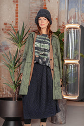 Raw Collar Forest Mist Marble Cotton Jacket 1