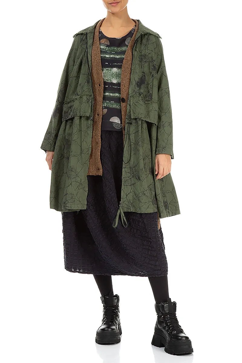 Raw Collar Forest Mist Marble Cotton Jacket 6