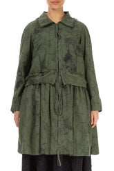 Raw Collar Forest Mist Marble Cotton Jacket 2