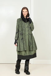 Raw Collar Forest Mist Marble Cotton Jacket 8