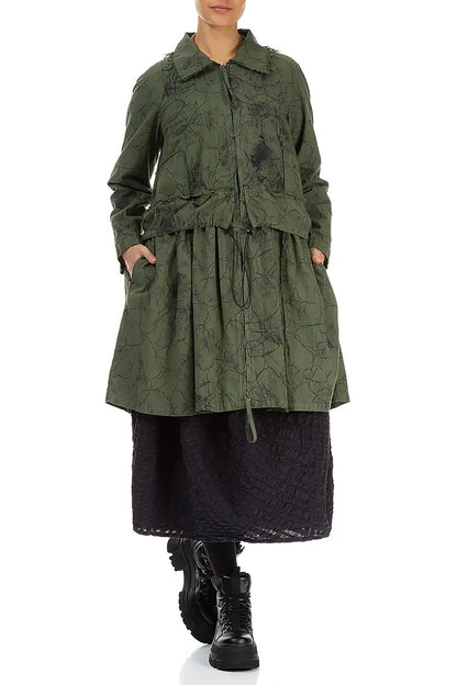 Raw Collar Forest Mist Marble Cotton Jacket 5