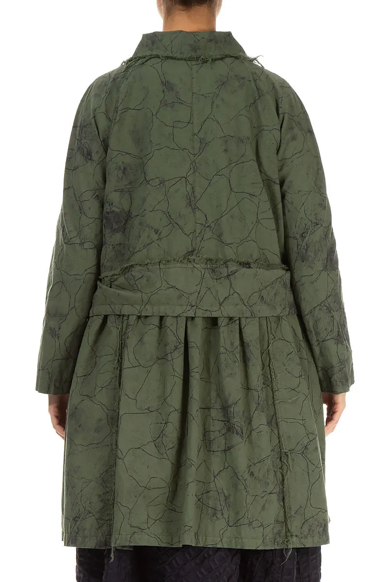 Raw Collar Forest Mist Marble Cotton Jacket 3