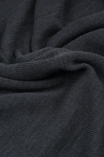 Raw Collar Graphite Linen Cardigan 5