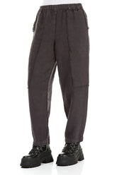 Raw Edge Pockets Graphite Heavy Linen Trousers 3