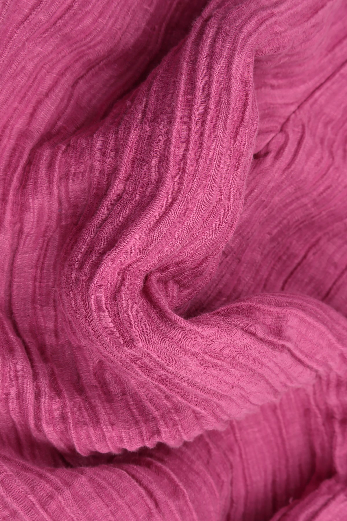 Raw Seam Crinkled Fuchsia Silk Blouse 5