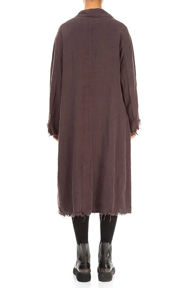 Raw Truffle Brown Linen Jacket Coat