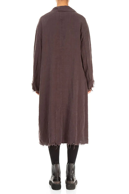 Raw Truffle Brown Linen Jacket Coat