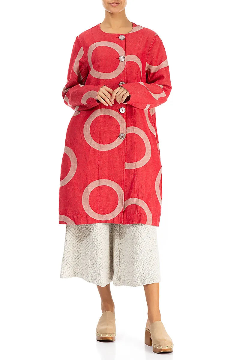 Red Circles Linen Jacket – grizas.com