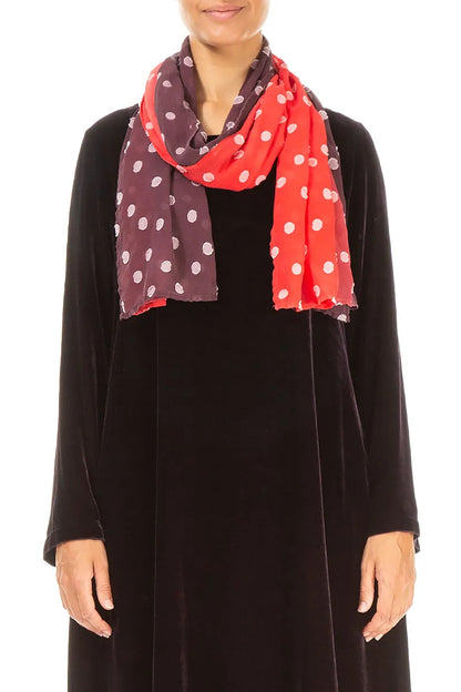 Red Ombré Light Dotty Silk Scarf