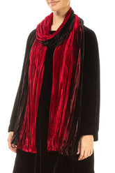 Cherry Red Ombré Silk Velvet Scarf 3