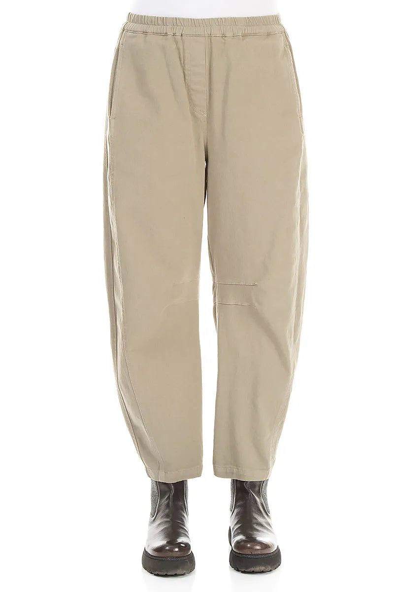 Relaxed Barrel Olive Grey Cotton Trousers 1