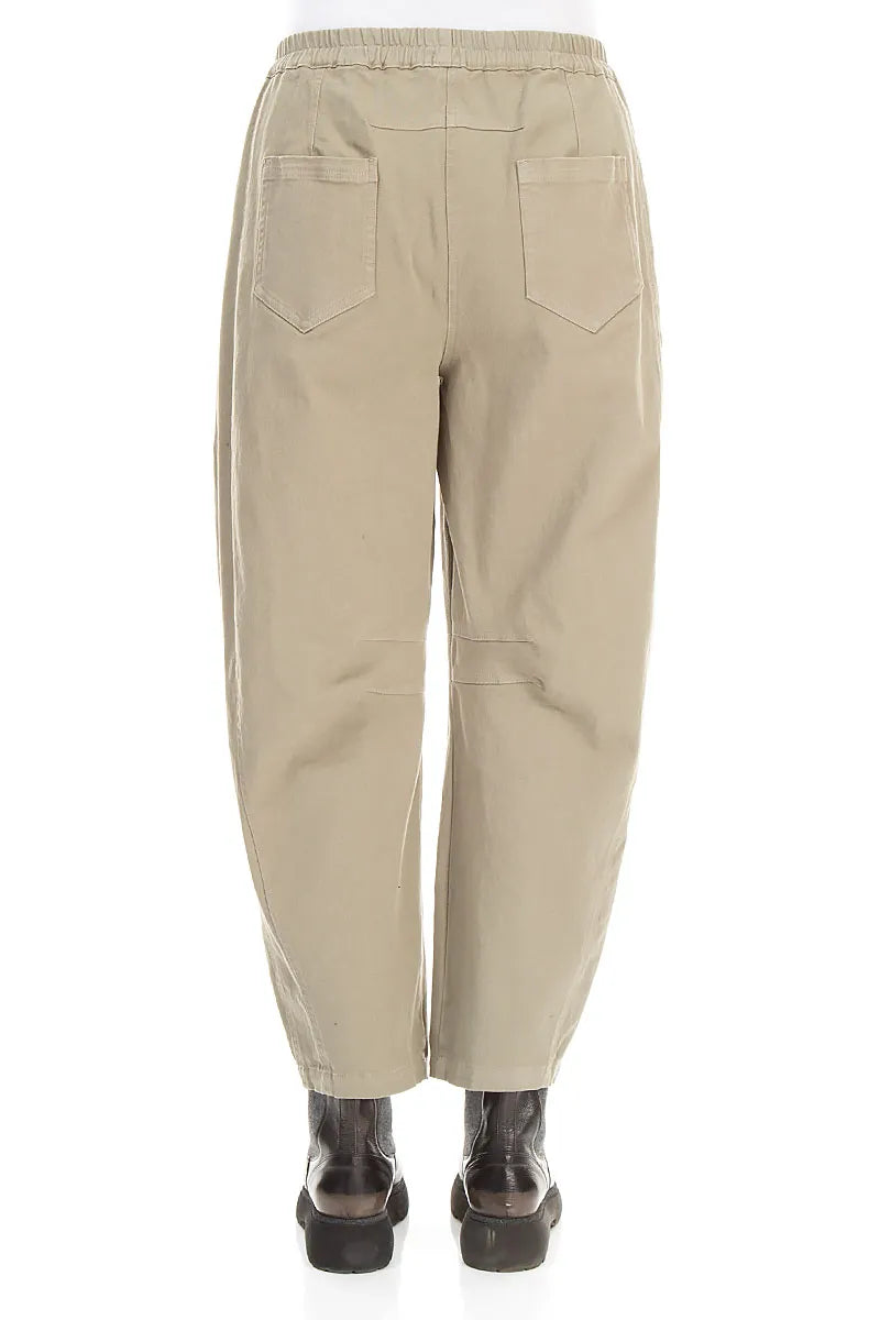 Relaxed Barrel Olive Grey Cotton Trousers