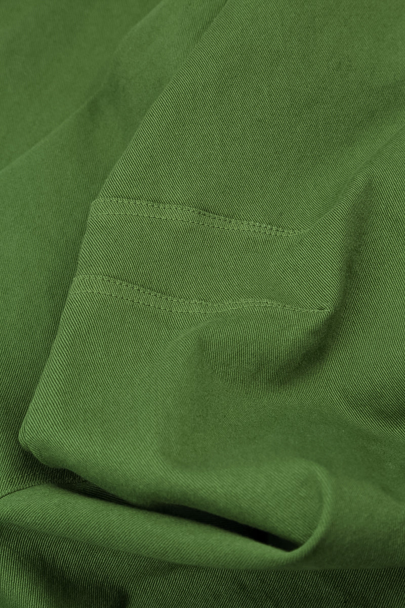 Relaxed Barrel Shamrock Green Denim Cotton Trousers