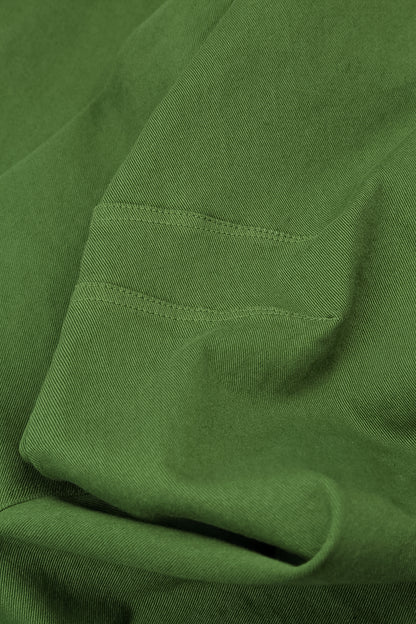 Relaxed Barrel Shamrock Green Denim Cotton Trousers