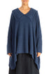 Relaxed Collar Blue Wool Sweater 1