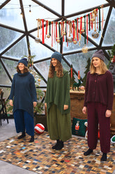 Relaxed Collar Dark Sage Wool Sweater 1