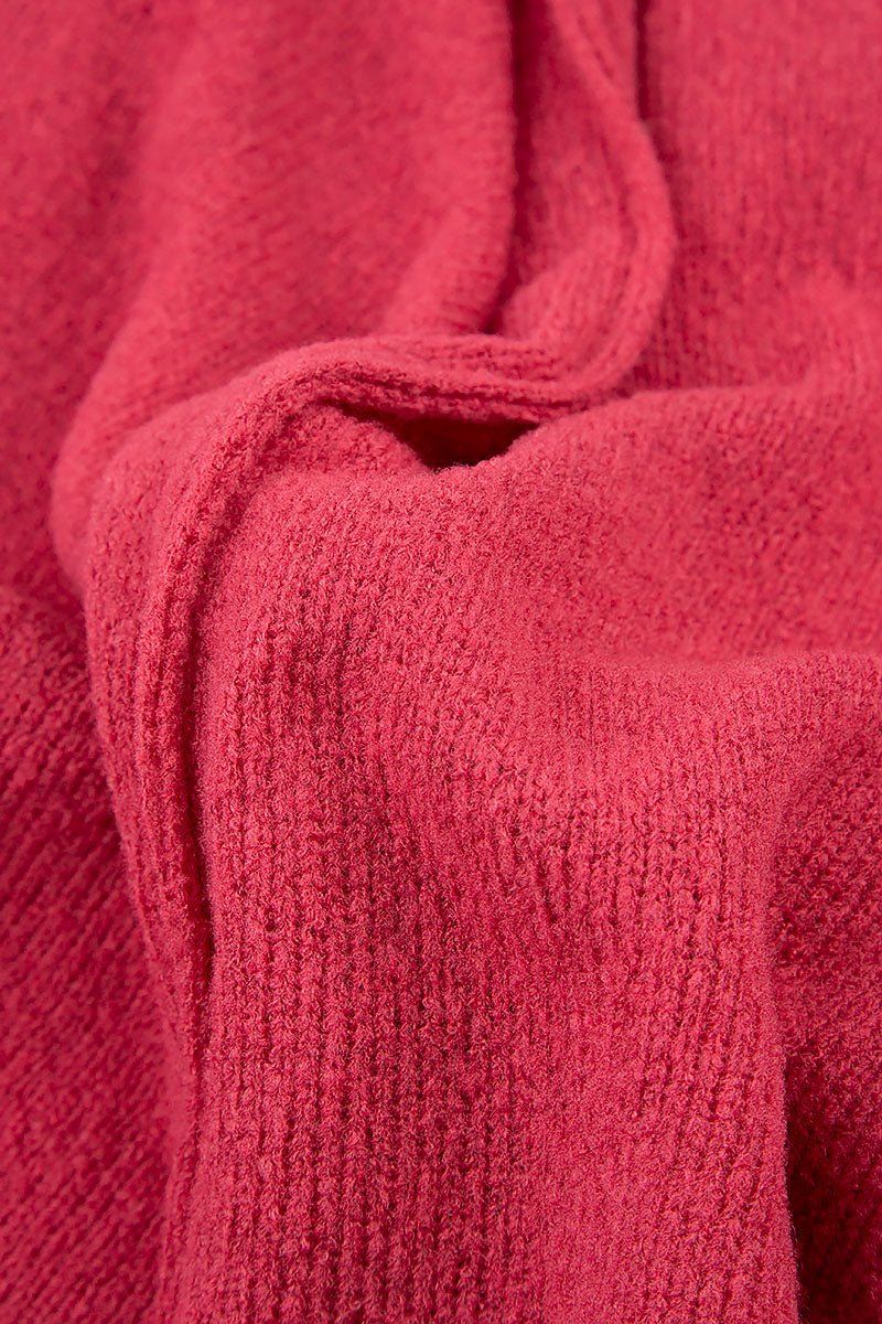 Relaxed Collar Pink Punch Wool Sweater