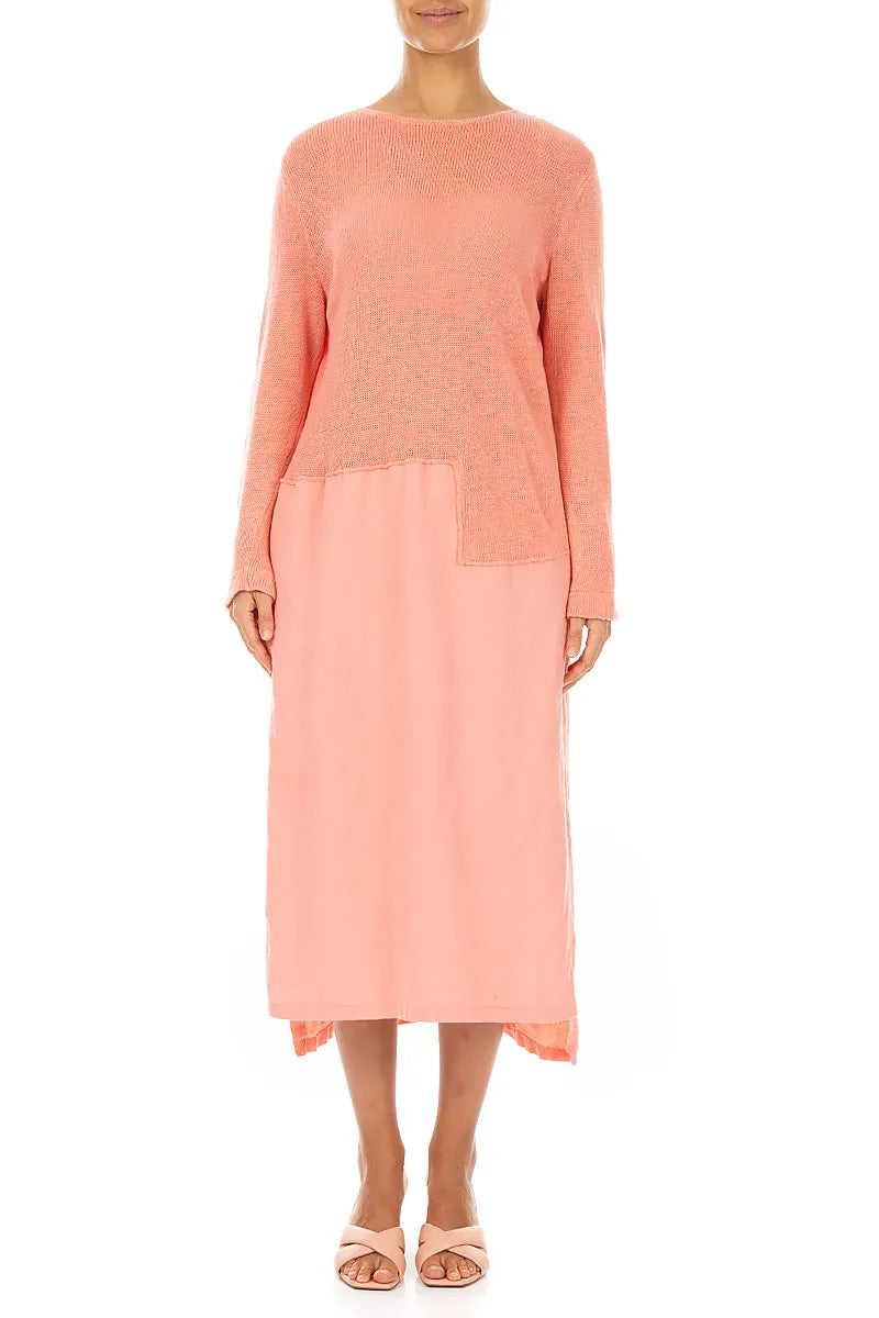 Relaxed Coral Linen Dress 1